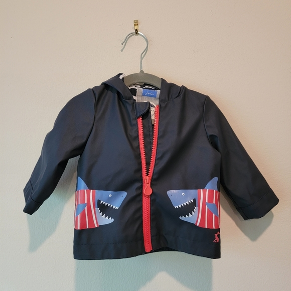 Joules Jackets & Coats Joules Shark Raincoat Blue Red Stripe Navy